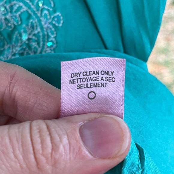 Calypso St Barth Women's Seafoam Green Beaded 100% Silk Blouse Size 0 - Picture 6 of 7